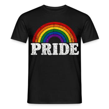 Pride Regenbogen für LGBTQ Fans Retro LQBTQ CSD - Männer T-Shirt - Schwarz - Vorne - AI Model Male 178 light (178cm)