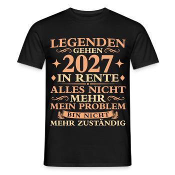 Rente Abschied Nicht mehr zuständig Rentner 2027 - Männer T-Shirt - Schwarz - Vorne - AI Model Male 178 light (178cm)
