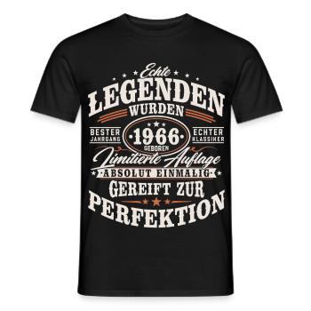 1966 Jahrgang Vintage Geburtstag Geschenk Retro - Männer T-Shirt - Schwarz - Vorne - AI Model Male 178 light (178cm)