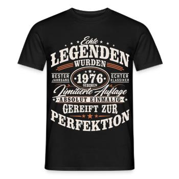 1976 Jahrgang Vintage Geburtstag Geschenk Retro - Männer T-Shirt - Schwarz - Vorne - AI Model Male 178 light (178cm)
