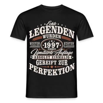 1997Jahrgang Vintage Geburtstag Geschenk Retro - Männer T-Shirt - Schwarz - Vorne - AI Model Male 178 light (178cm)