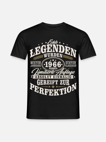 1966 Jahrgang Vintage Geburtstag Geschenk Retro - Männer T-Shirt - Schwarz