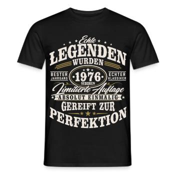 1976 Jahrgang Vintage Geburtstag Geschenk Retro - Männer T-Shirt - Schwarz - Vorne - AI Model Male 178 light (178cm)