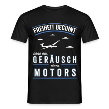Freiheit beginnt ohne Motor Segelflieger - Männer T-Shirt - Schwarz - Vorne - AI Model Male 178 light (178cm)