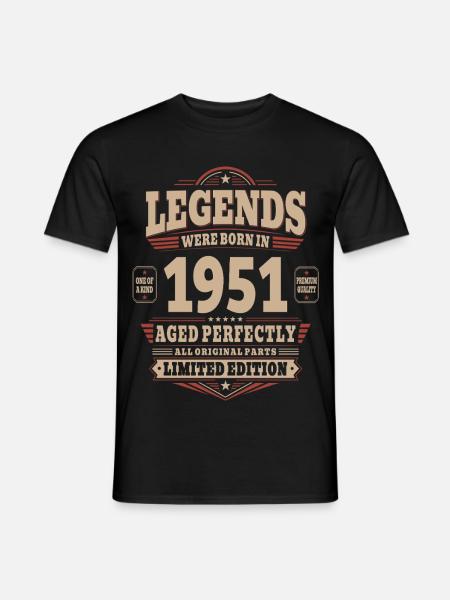 75-årsdagsgave til en mann, 1951 vintage retro - T-skjorte herre - svart
