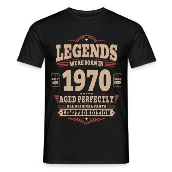 56. Geburtstag Geschenk Mann 1970 Vintage Retro - Männer T-Shirt - Schwarz - Vorne - AI Model Male 178 light (178cm)