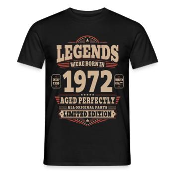 Cadeau d’anniversaire 54 Mari 1972 Vintage Retro - T-shirt homme - noir - Devant - AI Model Male 178 light (178cm)