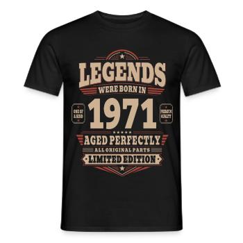 55th Birthday Gift Husband 1971 Vintage Retro - Men's T-Shirt - black - Front - AI Model Male 178 light (178cm)