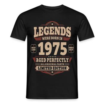 51. Geburtstag Geschenk Mann 1975 Vintage Retro - Männer T-Shirt - Schwarz - Vorne - AI Model Male 178 light (178cm)