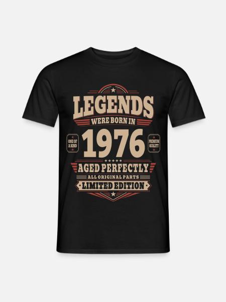 50. Geburtstag Geschenk Mann 1976 Vintage Retro - Mænd T-shirt - sort