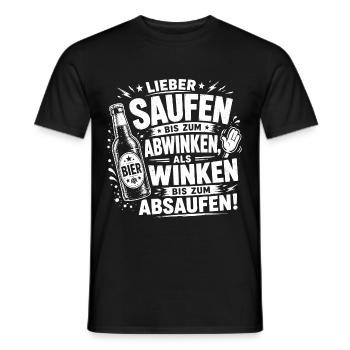 Lieber saufen bis zum Abwinken  - Männer T-Shirt - Schwarz - Vorne - AI Model Male 178 light (178cm)