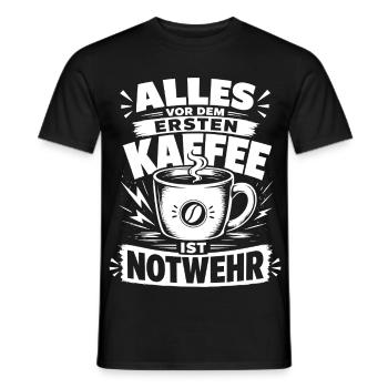 Alles vor dem ersten Kaffee ist Notwehr - Männer T-Shirt - Schwarz - Vorne - AI Model Male 178 light (178cm)