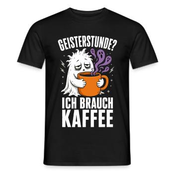 Geisterstunde? Ich brauch Kaffee – Halloween - Männer T-Shirt - Schwarz - Vorne - AI Model Male 178 light (178cm)