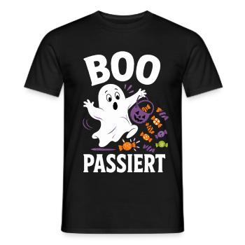 Boo passiert – Halloween-Geist mit Bonbons - Männer T-Shirt - Schwarz - Vorne - AI Model Male 178 light (178cm)