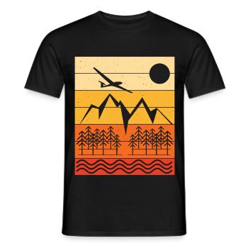 Segelflug Landschaft Design Sunset - Männer T-Shirt - Schwarz - Vorne - AI Model Male 178 light (178cm)