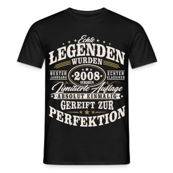 2008 Jahrgang Vintage Geburtstag Geschenk Retro - Männer T-Shirt - Schwarz - Vorne - AI Model Male 178 light (178cm)
