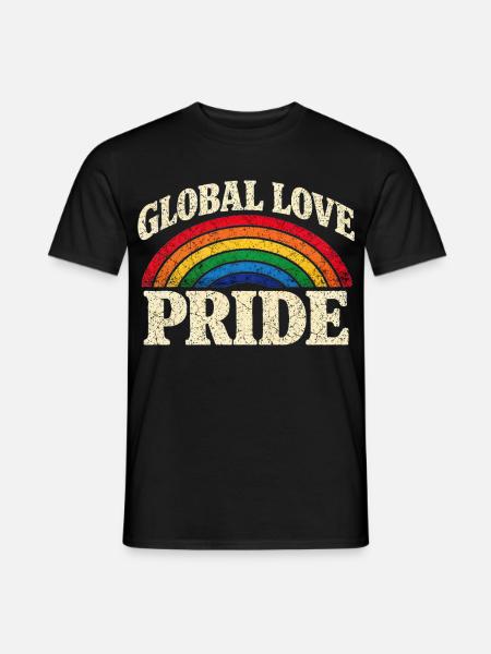 Global Love Pride Rainbow Tri-blend T-Shirt - Men's T-Shirt - black