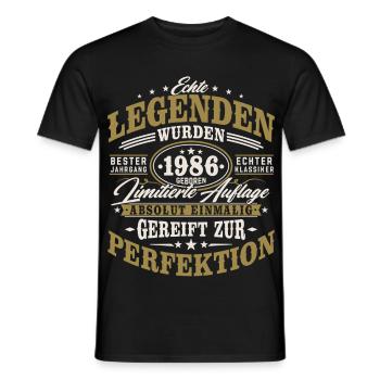 1986 Jahrgang geboren Geburtstag Vintage Geschenk  - Männer T-Shirt - Schwarz - Vorne - AI Model Male 178 light (178cm)