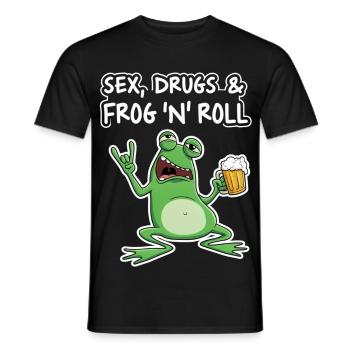 Sex Drugs and Frog N' Roll - Männer T-Shirt - Schwarz - Vorne - AI Model Male 178 light (178cm)