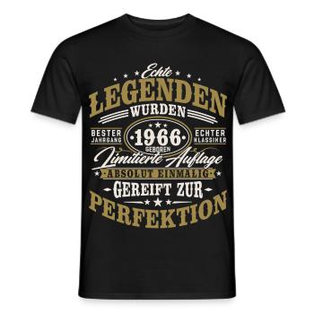 1966 Jahrgang geboren Geburtstag Vintage Geschenk - Männer T-Shirt - Schwarz - Vorne - AI Model Male 178 light (178cm)