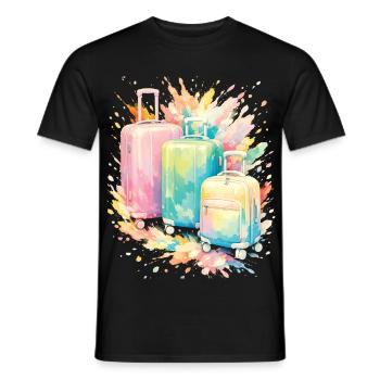 Reisekoffer Pastel Colour Splash Art - Männer T-Shirt - Schwarz - Vorne - AI Model Male 178 light (178cm)