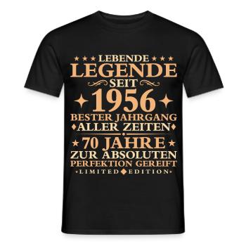 1956 Baujahr Geburtstag Vintage 70 Jahre - Männer T-Shirt - Schwarz - Vorne - AI Model Male 178 light (178cm)