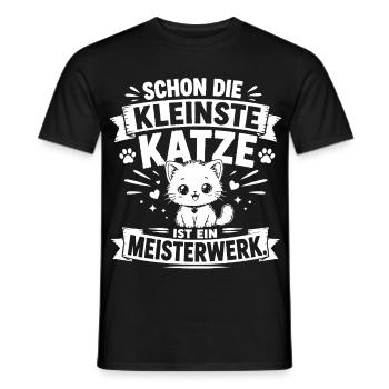 Schon die kleinste Katze ist ein Meisterwerk - Männer T-Shirt - Schwarz - Vorne - AI Model Male 178 light (178cm)