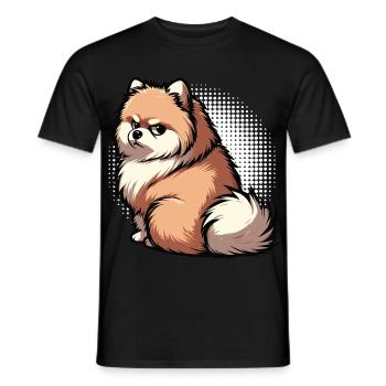 Pomeranian Pomeranian Pomeranian Spitz Dog Miniature Spitz Holder - Men's T-Shirt - black - Front - AI Model Male 178 light (178cm)