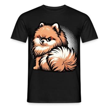 Pomeranian Pomeranian Pomeranian Spitz Dog Miniature Spitz Holder - Men's T-Shirt - black - Front - AI Model Male 178 light (178cm)