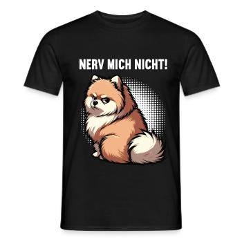 Nerv Mich Nicht Zwergspitz Zwergspitze Spitzhund  - Männer T-Shirt - Schwarz - Vorne - AI Model Male 178 light (178cm)