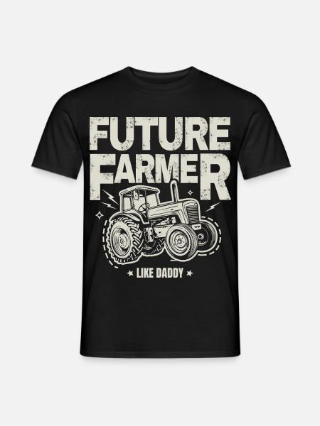 Future Farmer Bébé Tracteur Vintage Papa - T-shirt homme - noir