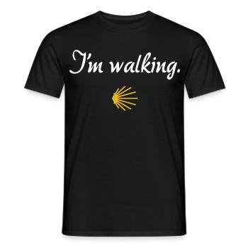 I'm walking | Way of St. James, Pilgrims, Santiago - Men's T-Shirt - black - Front - AI Model Male 178 light (178cm)