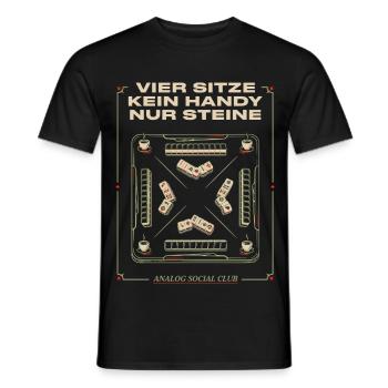 Vier Bits Kein Handy Nur Steine - Männer T-Shirt - Schwarz - Vorne - AI Model Male 178 light (178cm)