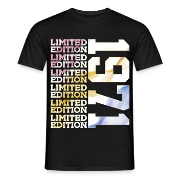LIMITED EDITION 1971 - 55 YEARS - 55TH BIRTHDAY - Men's T-Shirt - black - Front - AI Model Male 178 light (178cm)