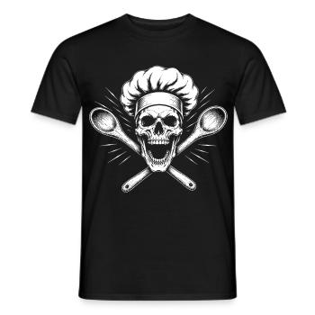 Cooking Skeleton with Spoon Cross - Men's T-Shirt - black - Front - AI Model Male 178 light (178cm)