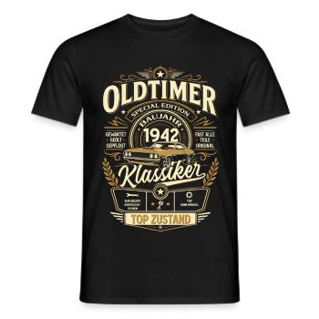 85. Geburtstag Geschenk Mann Vintage Oldtimer 1942 - Männer T-Shirt - Schwarz - Vorne - AI Model Male 178 light (178cm)