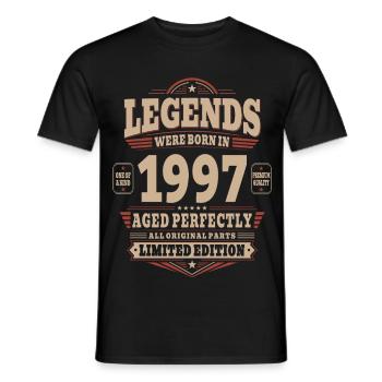 29. Geburtstag Geschenk Mann 1997 Vintage Retro - Männer T-Shirt - Schwarz - Vorne - AI Model Male 178 light (178cm)