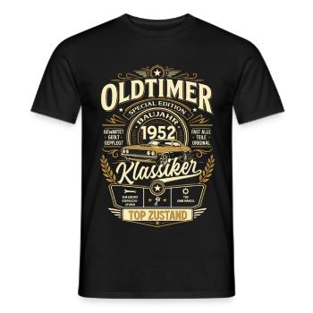74. Geburtstag Geschenk Mann Vintage Oldtimer 1952 - Männer T-Shirt - Schwarz - Vorne - AI Model Male 178 light (178cm)