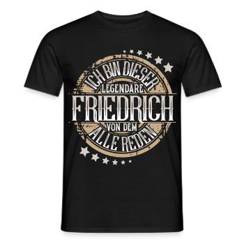 Friedrich - Männer T-Shirt - Schwarz - Vorne - AI Model Male 178 light (178cm)