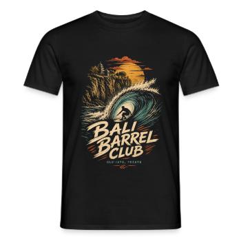Bali Barrel Club Surf - Men's T-Shirt - black - Front - AI Model Male 178 light (178cm)