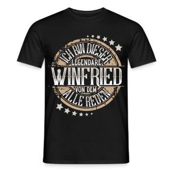 Winfried - Männer T-Shirt - Schwarz - Vorne - AI Model Male 178 light (178cm)