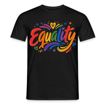 Equality Rainbow T-Shirt CSD Pride - Men's T-Shirt - black - Front - AI Model Male 178 light (178cm)