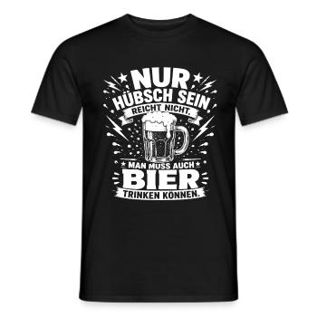 Bier Shirt – Nur hübsch sein reicht nicht - Männer T-Shirt - Schwarz - Vorne - AI Model Male 178 light (178cm)
