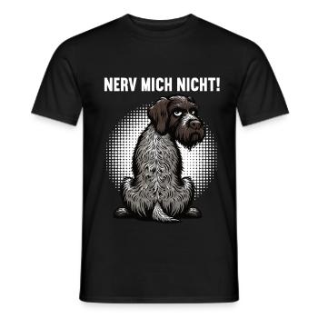 Nerv Mich Nicht Deutsch Drahthaar drahthaar hund - Männer T-Shirt - Schwarz - Vorne - AI Model Male 178 light (178cm)