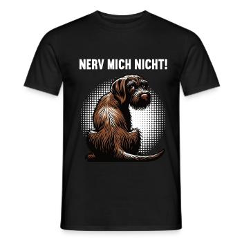 Nerv Mich Nicht Deutsch Drahthaar drahthaar hund - Männer T-Shirt - Schwarz - Vorne - AI Model Male 178 light (178cm)