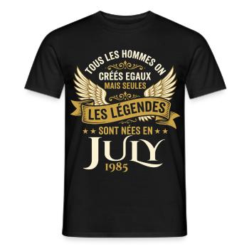 Légende Née En Juillet 1985 Anniversaire - T-shirt homme - noir - Devant - AI Model Male 178 light (178cm)