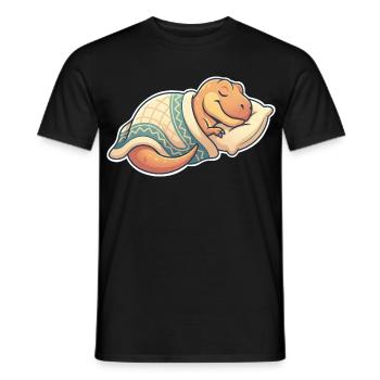 Sleeping Dinosaur - Men's T-Shirt - black - Front - AI Model Male 178 light (178cm)