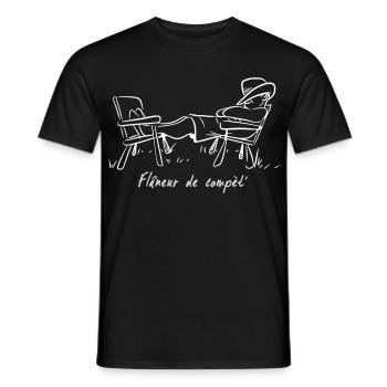 flaneur - T-shirt homme - noir - Devant - AI Model Male 178 light (178cm)