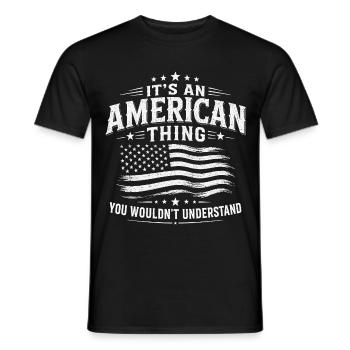 This is an American thing with USA pride - Men's T-Shirt - black - Front - AI Model Male 178 light (178cm)