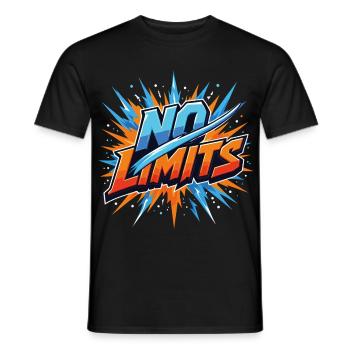No Limits Motivation Sport Gaming Spruch Design - Männer T-Shirt - Schwarz - Vorne - AI Model Male 178 light (178cm)